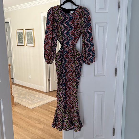 Rhode Chiara Multicolor Cutout-Waist Midi Dress - Picture 3 of 8